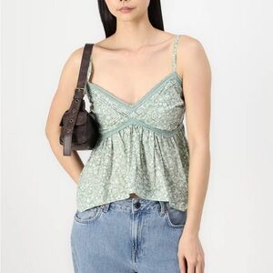 Hollister Easy Lace Trim Babydoll Top